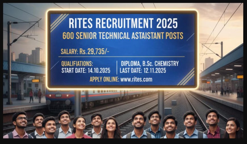 RITES Recruitment 2025 – सीनियर टेक्निकल असिस्टेंट के 600 पदों पर आवेदन शुरू | Apply Online @ rites.com