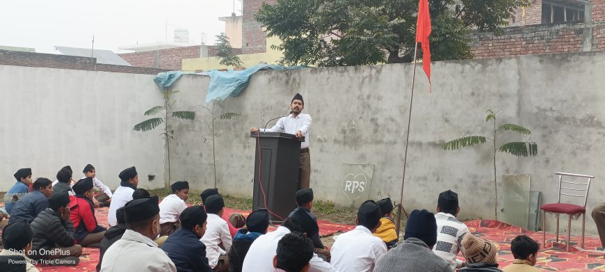 वीर बाल दिवस: ननौता में संघ के स्वयंसेवकों ने निकाला पथसंचलन