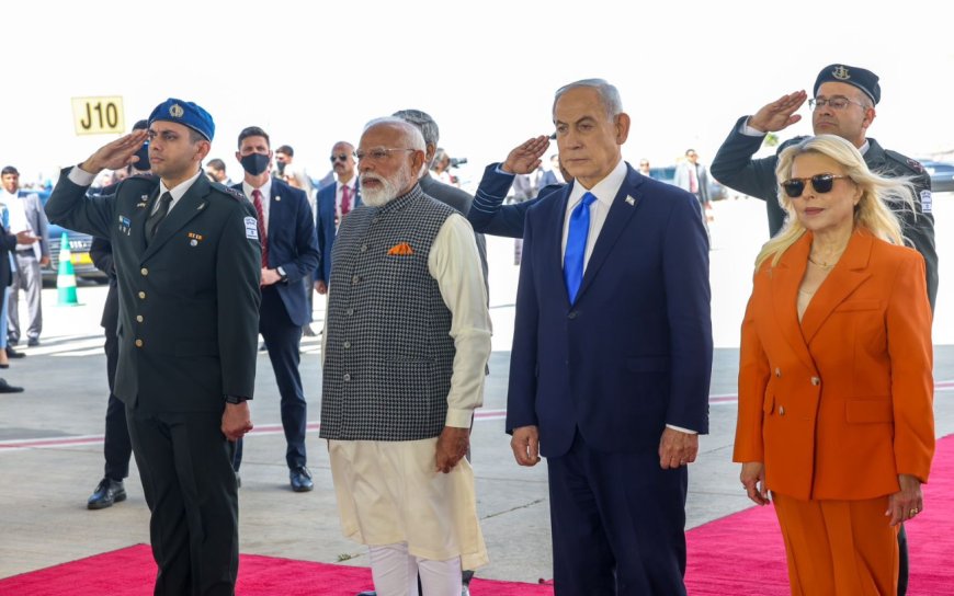 इजरायल में PM मोदी का भव्य स्वागत, नेतन्याहू ने लगाया गले, गार्ड ऑफ ऑनर भी मिला